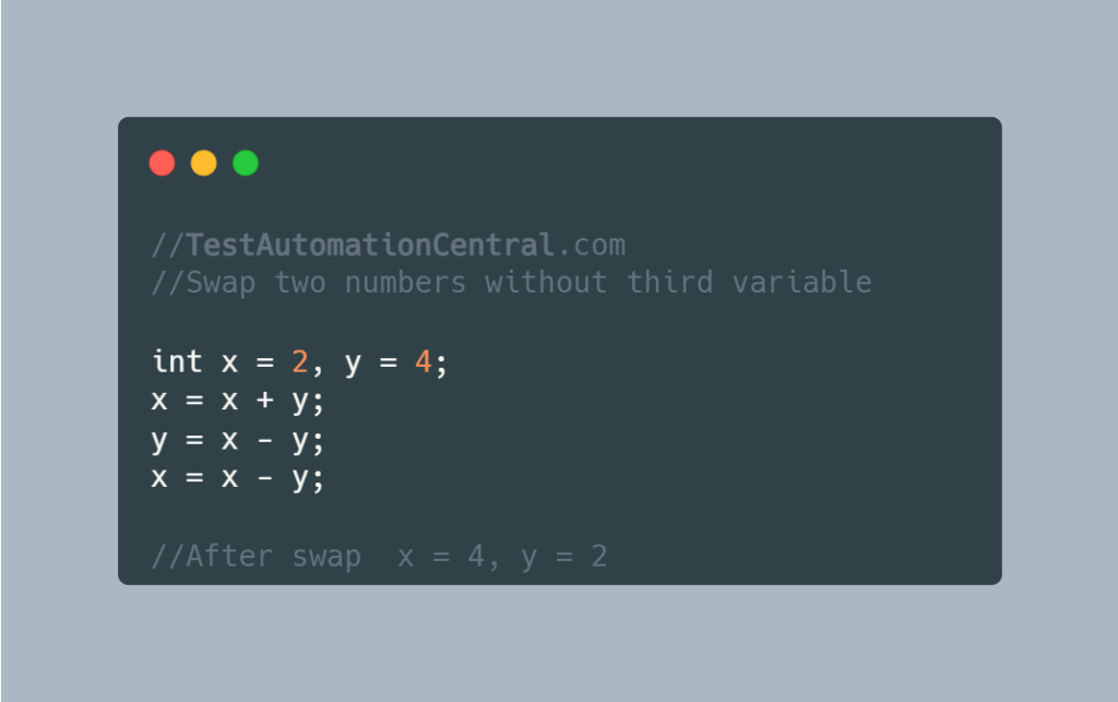 How to Swap two numbers without using a third variable in Java